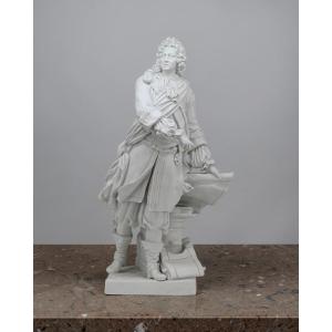 Figurine en Biscuit de Sébastien Le Prestre de Vauban - France, milieu du XIXe siècle